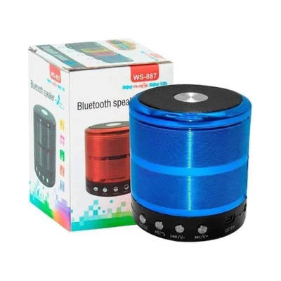 Mini Caixa De Som Portatil Bluetooth Speaker Ws-887 Azul