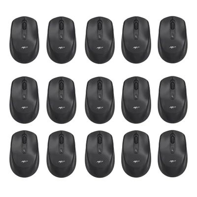 Kit 15 Mouses Sem Fio Recarregável Mega M180 Preto Dpi Ajustável