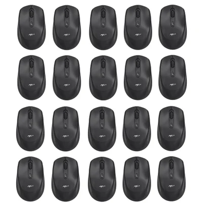 Kit 50 Mouses Sem Fio Recarregável Mega M180 Preto Dpi Ajustável