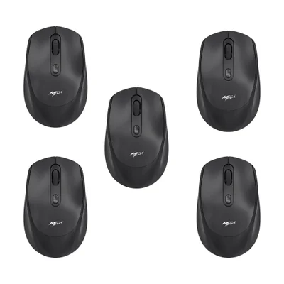 Kit 5 Mouses Sem Fio Recarregável Mega M180 Preto Dpi Ajustável