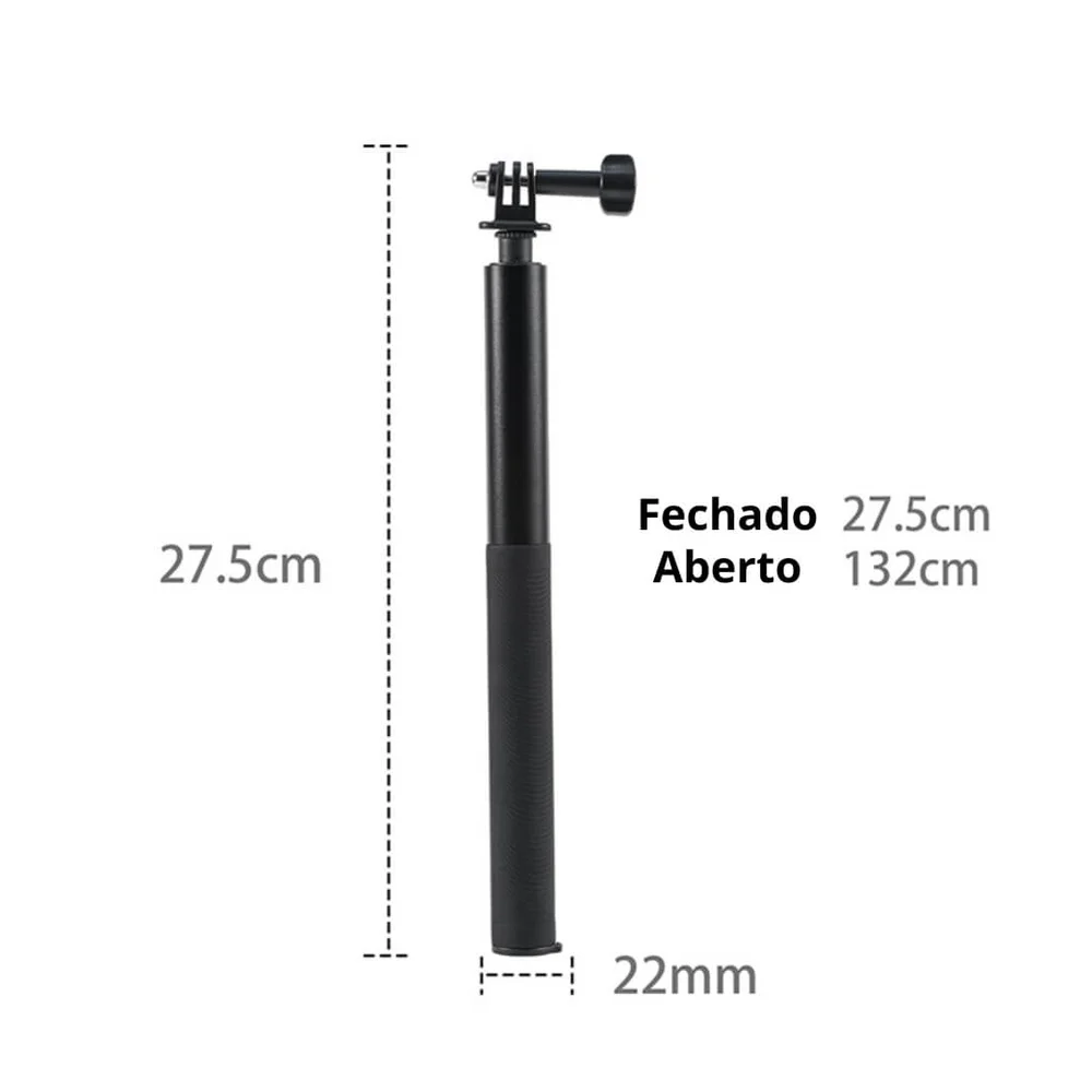 Bastão Extensor Para Câmeras Insta360 X2 / X3 / X4 / X5 - Startrc (1,3m)