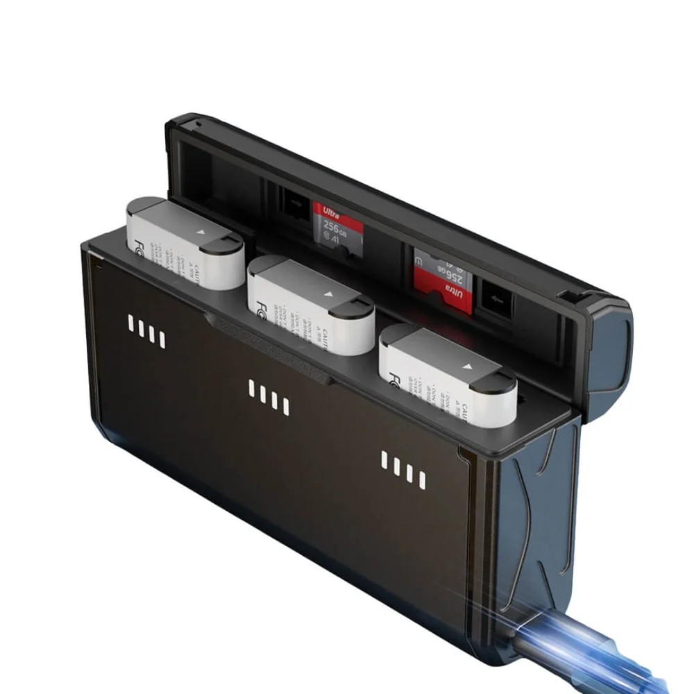 Imagem 4 de 5 do produto Carregador Triplo Para Baterias Sony Np-bx1 - Telesin