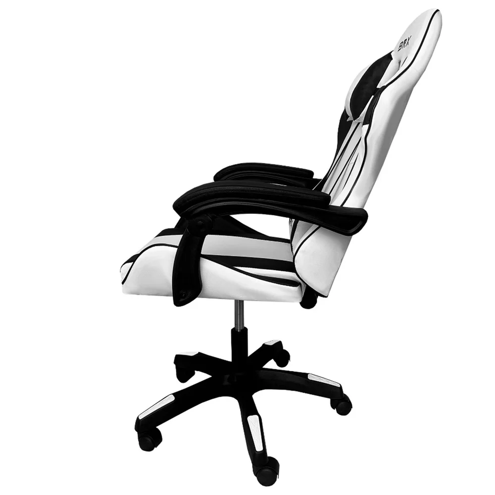 Cadeira Gamer Impact White/black Brx, Rotação, Pés De 5 Pontas, Articulado, Pistão De Gás - Cgb-009wh