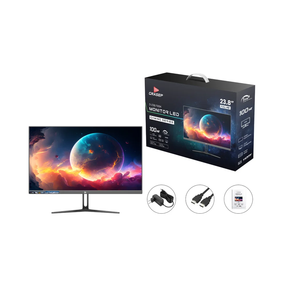 Monitor Gamer 23.8 " 100hz Full Hd 1ms LED Conexões HDMI Vga Imagens Nítidas D-238