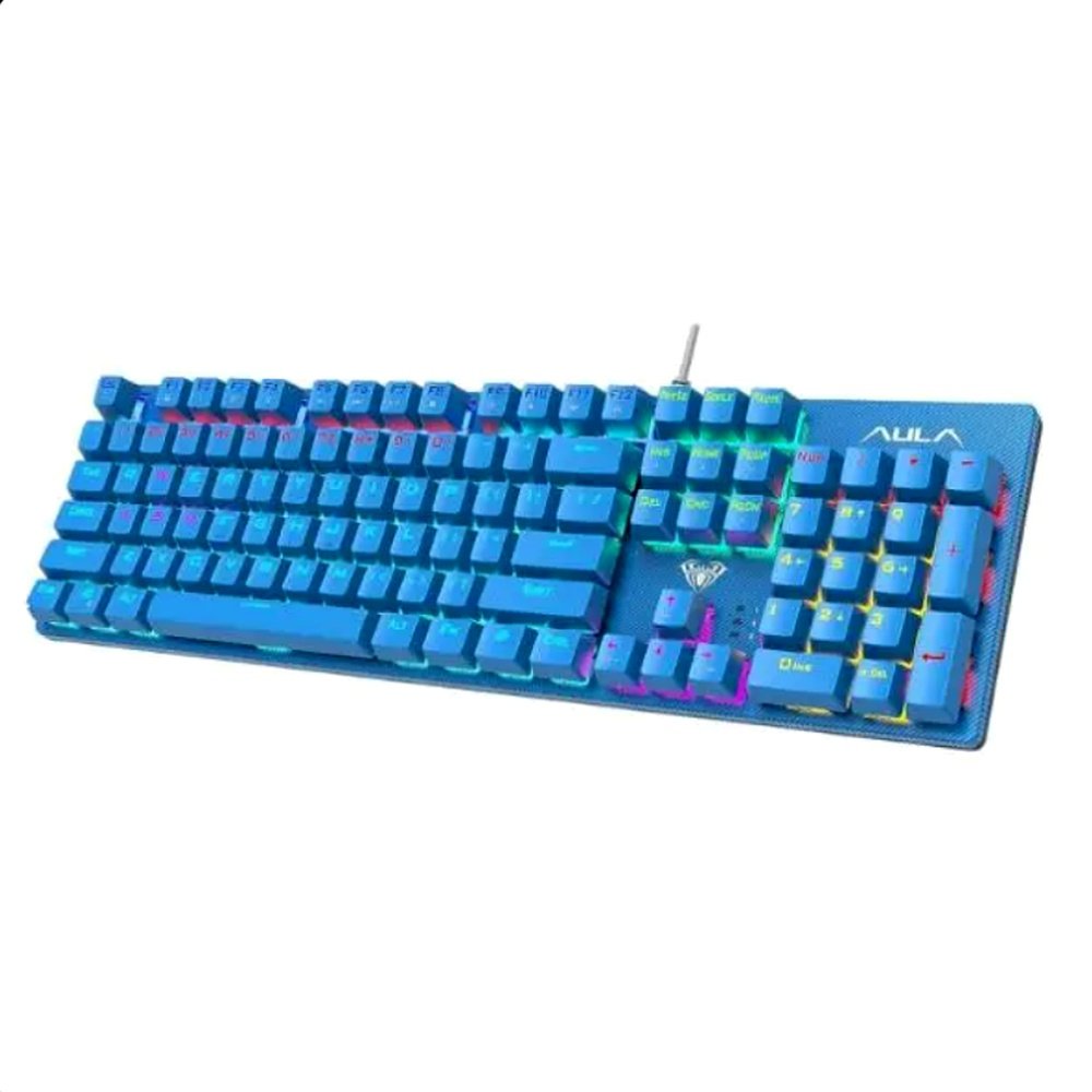 Teclado Mecânico Aula S2022 RGB Switch Blue Usb Layout Us Gamer