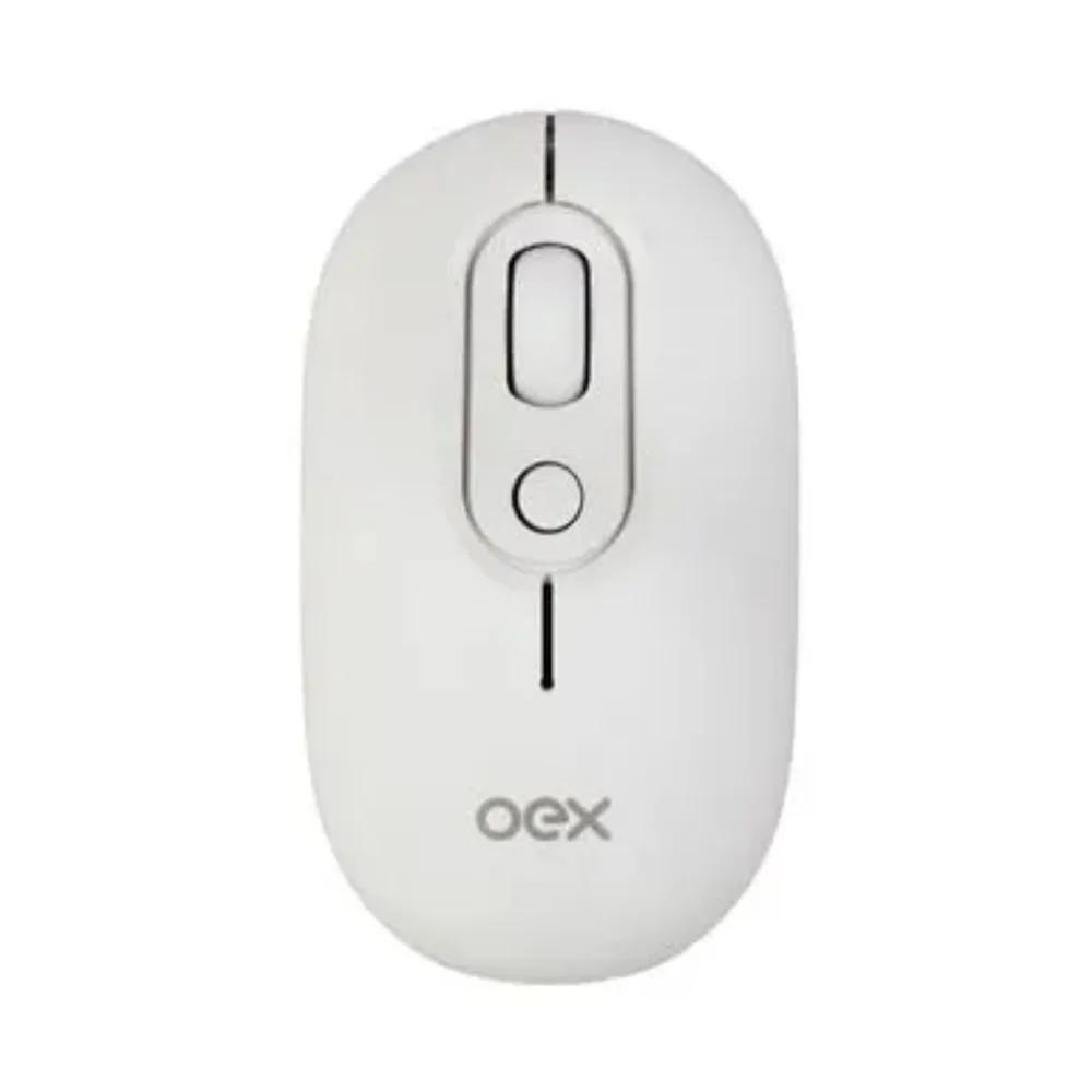 Imagem 2 de 5 do produto Mouse Óptico Sem Fio Recarregável Oex Ms606 Retro Branco