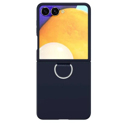 Capa Protetora para o Samsung Galaxy Z Flip 7 com Anel (Ring Holder) - Proteção Contra Quedas e Compatível com Carregamento Sem Fio | Cor: Azul