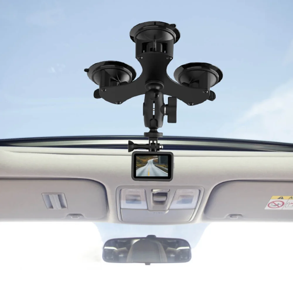 Ventosa Tripla Para Gopro E Câmeras Similares