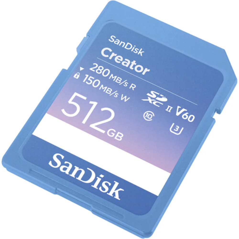 Cartão Memória Sandisk Sd Xc 512gb 280mb/s Uhs-ii V60 Creator Series Sdsdxep-512g-gncis