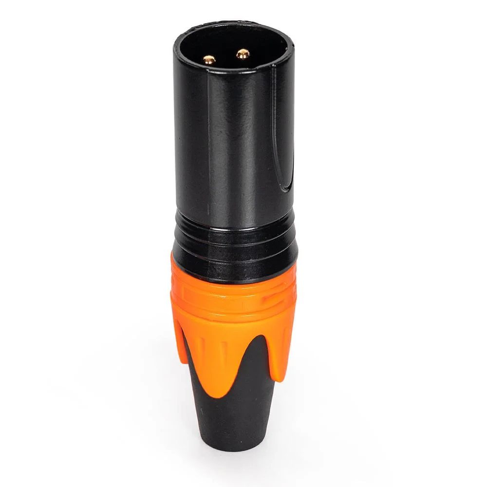 Imagem 4 de 5 do produto Kit Com 5 Conectores Xlr Macho Linha Profissional Laranja