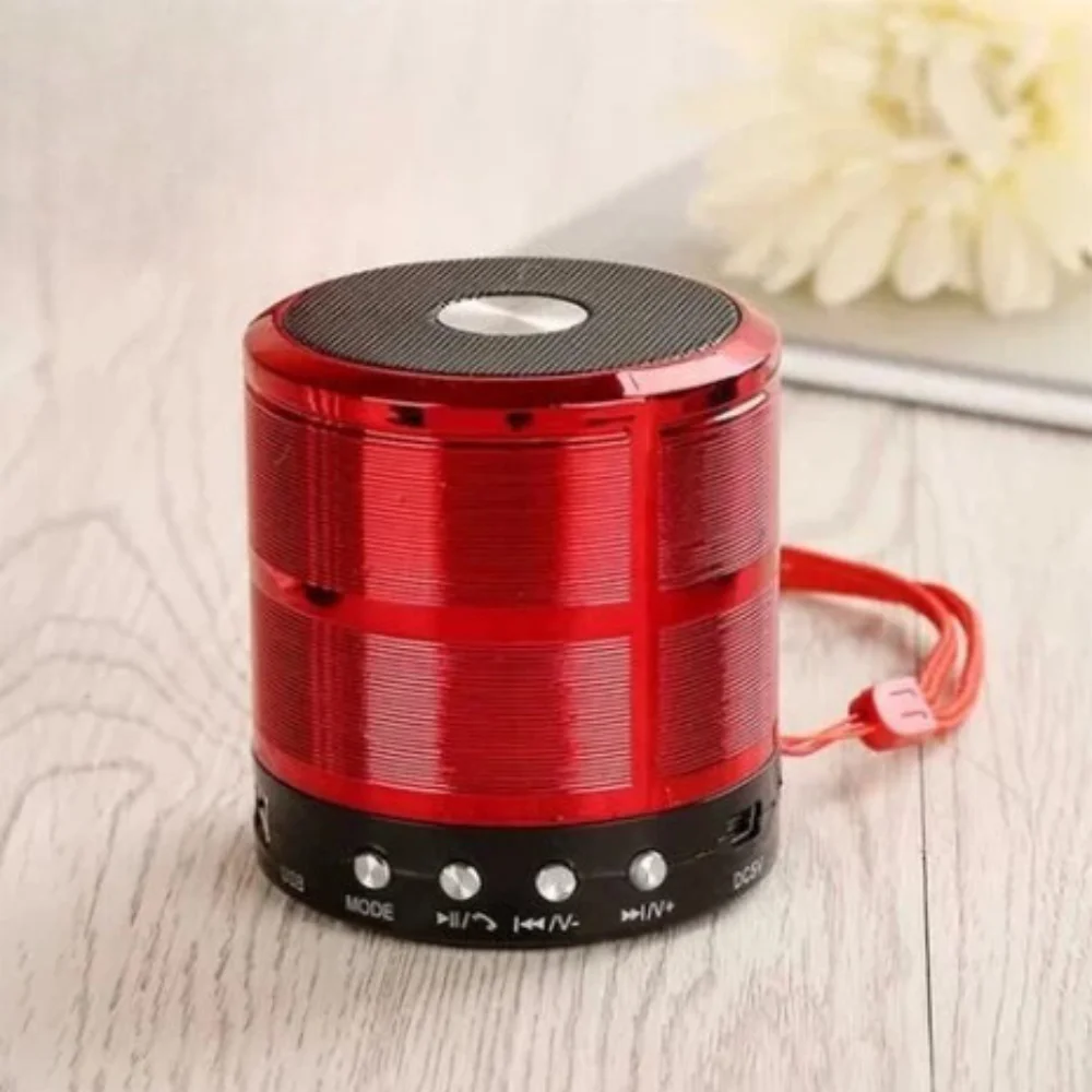 Imagem 2 de 3 do produto Mini Caixa De Som Portatil Bluetooth Speaker Ws-887 Vermelho