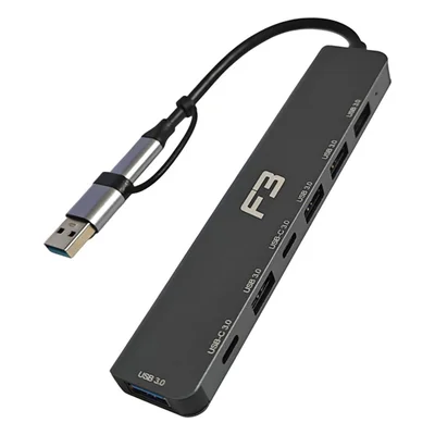 Hub Usb/usb-c Com 5 Usb 3.0 E 2 Usb-c Jc-tyc-710 - 1207