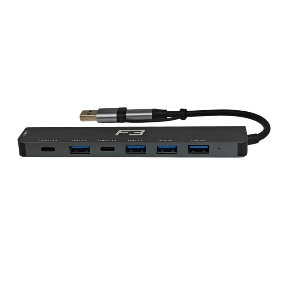 Imagem 2 de 5 do produto Hub Usb/usb-c Com 5 Usb 3.0 E 2 Usb-c Jc-tyc-710 - 1207