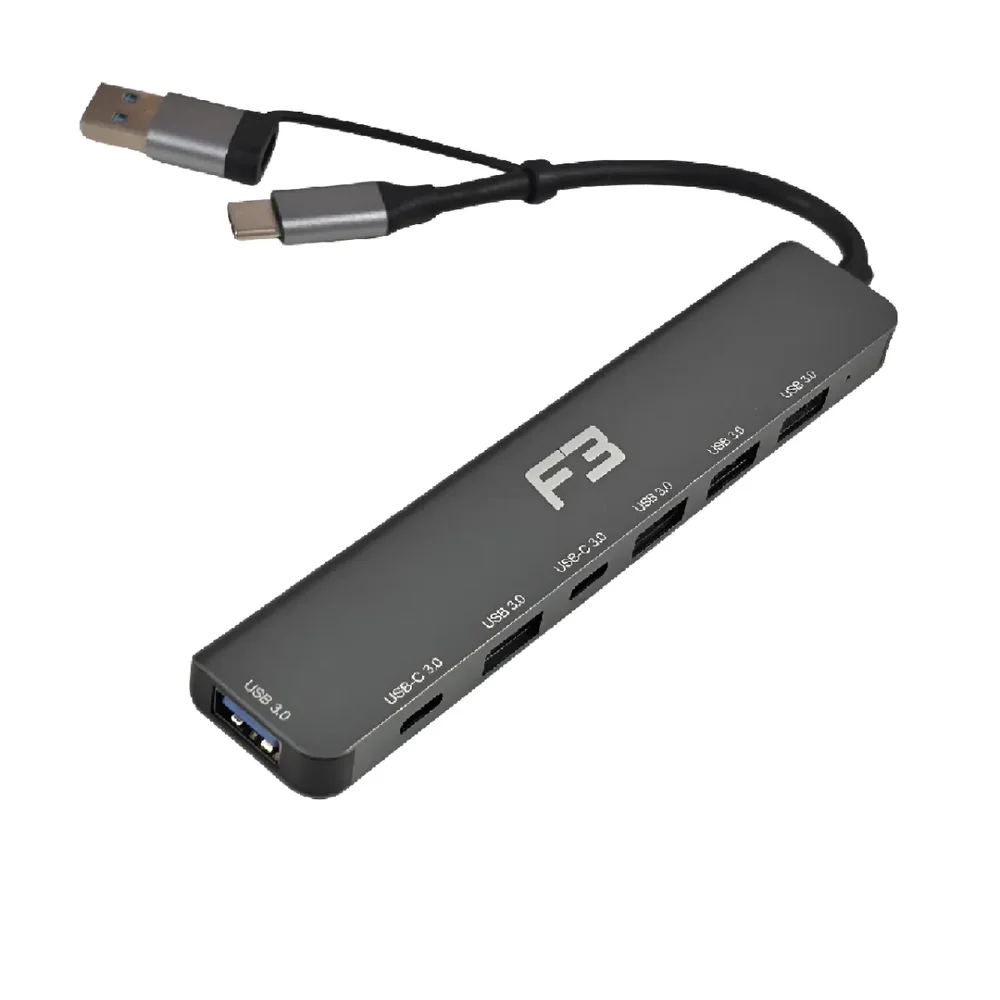 Imagem 3 de 5 do produto Hub Usb/usb-c Com 5 Usb 3.0 E 2 Usb-c Jc-tyc-710 - 1207