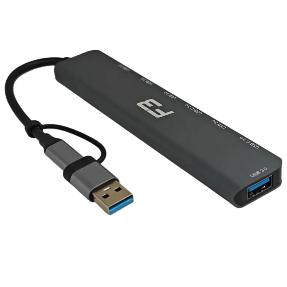 Imagem 5 de 5 do produto Hub Usb/usb-c Com 5 Usb 3.0 E 2 Usb-c Jc-tyc-710 - 1207