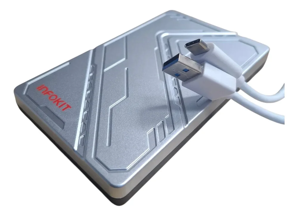 Hd Externo Portátil 500gb Usb C 3.1 Infokit Com LED Ecase-352 Prata Hd Externo Portátil 500gb Usb C 3.1 Infokit Com LED Ecase-352 Prata