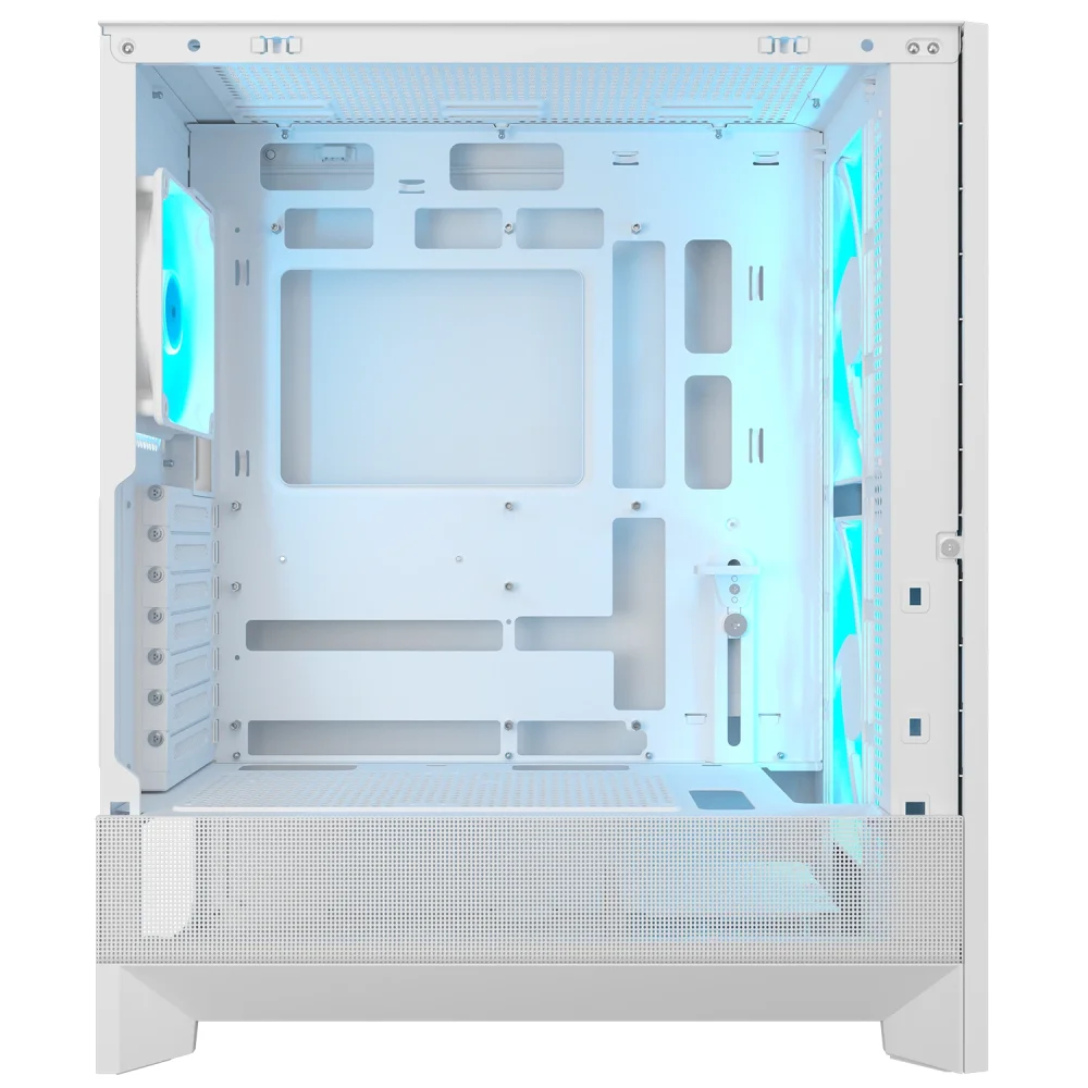 Imagem 2 de 5 do produto Gabinete Cougar Airface 180 Atx Mid Tower Lateral De Vidro Temperado Usb Tipo C Com 3 Fan Branco Cgr-5va4w-RGB