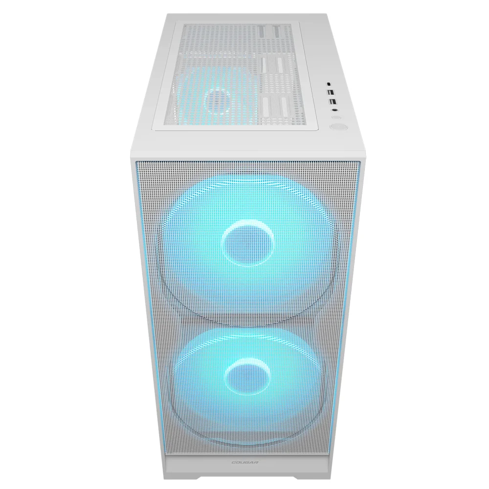 Imagem 4 de 5 do produto Gabinete Cougar Airface 180 Atx Mid Tower Lateral De Vidro Temperado Usb Tipo C Com 3 Fan Branco Cgr-5va4w-RGB