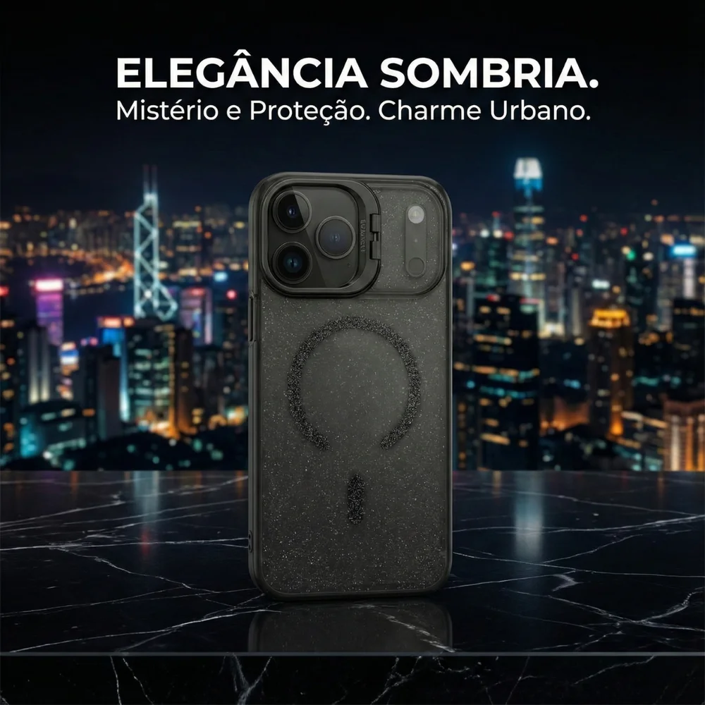 Imagem 5 de 5 do produto Capa Capinha Case Brilho Magsafe Suporte Iphone 17 Pro Max