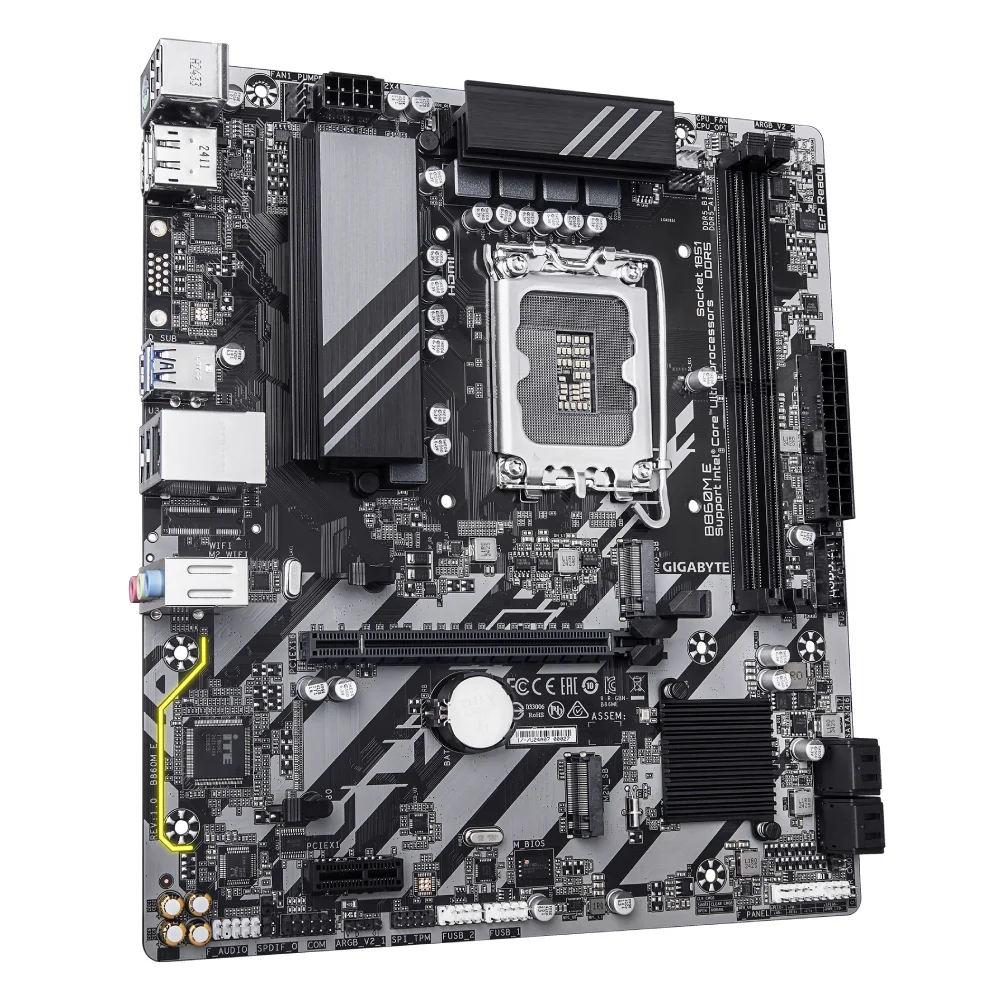 Placa Mãe Gigabyte B860m E Ddr5 LGA  1851 Matx M.2 Nvme HDMI Rev 1.0 7