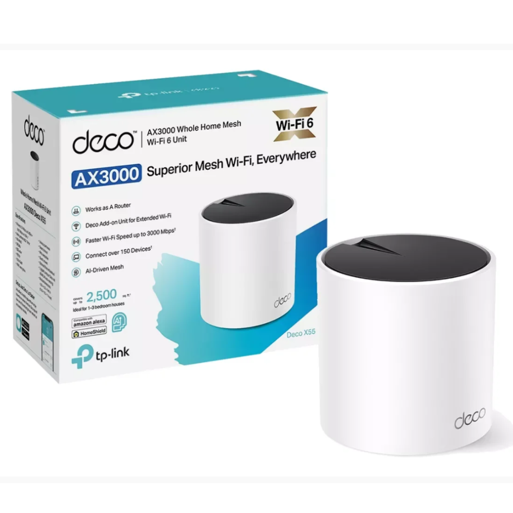 Roteador Wifi Mesh Tp-link Ax 3000 Deco X55 Wifi 6 Gigabit Dual Band Deco X55(1-pack) Us/1.3