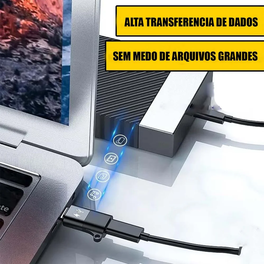 Imagem 4 de 4 do produto Adaptador Otg Para Iphone Do 6 Ao 14 Light Para Usb C Turbo