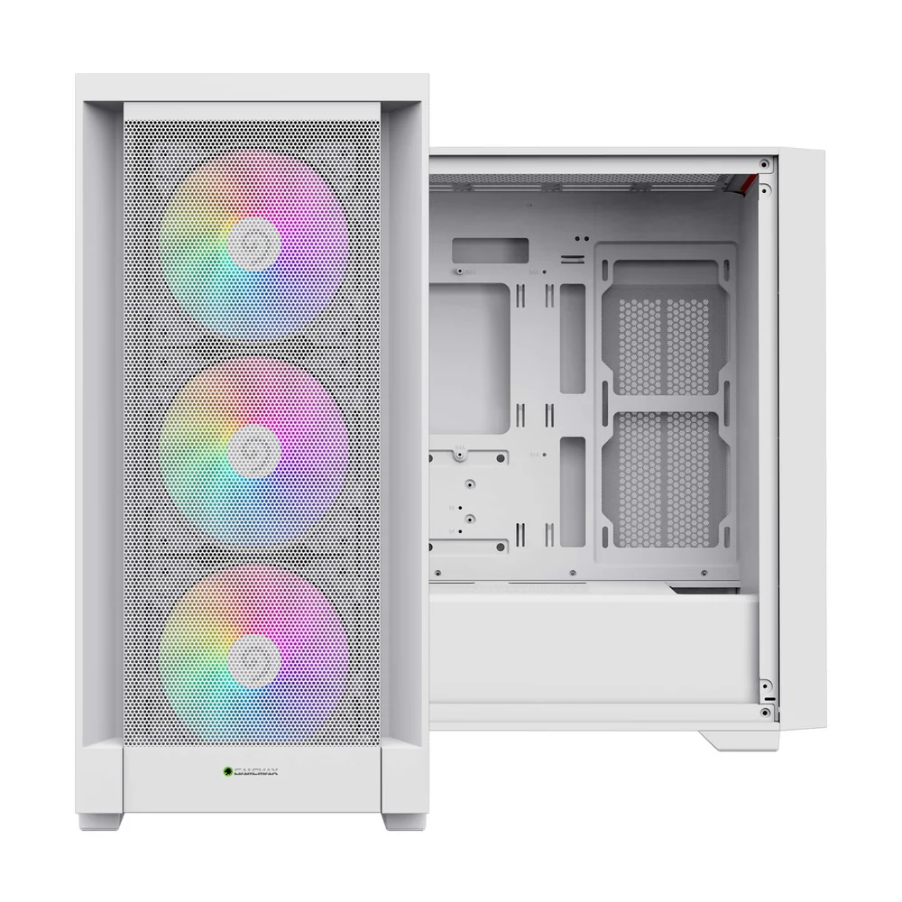 Gabinete Gamer Gamemax Defender Mb Wh, M-atx, Vidro Temperado, 3 Fans