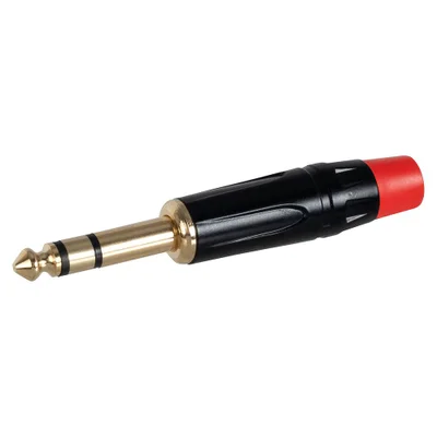 Plug Conector P10 Cirilo Cabos Estéreo 6mm Vermelho Vermelho