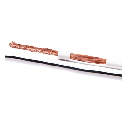 Cabo Polarizado Externo Para Áudio 2x0.75mm Branco 1 Metro Branco 1 Mt