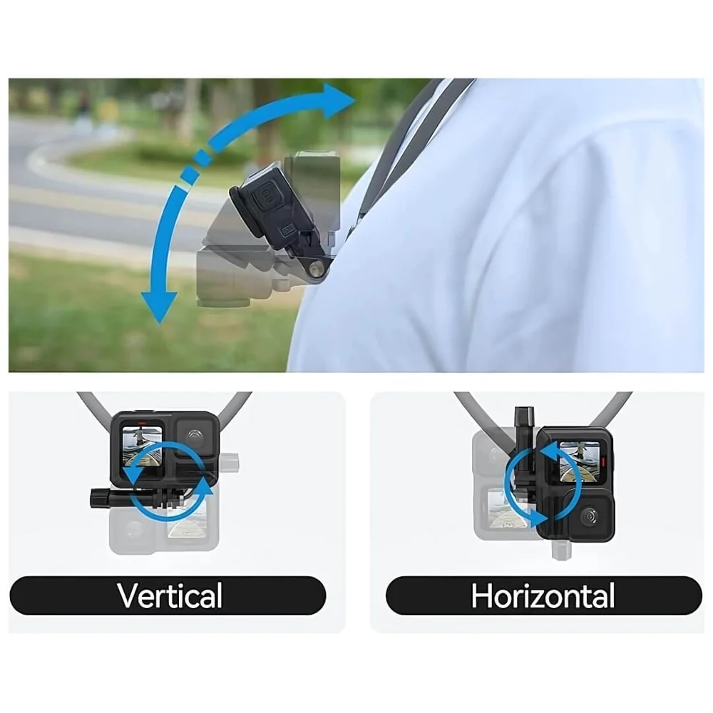 Alça De Pescoço Para Gopro E Similares - Telesin Cor Cinza