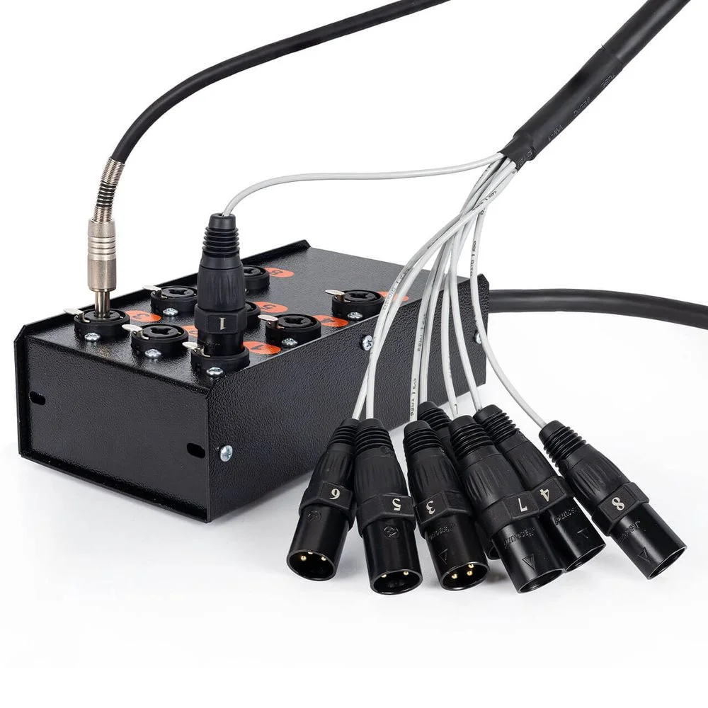 Imagem 2 de 5 do produto Medusa Kit 8 Vias Profissional Com Conectores Xlr Anilhados 9 Metros Unica 9 Mt