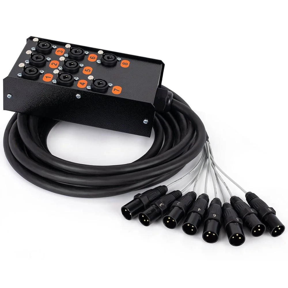 Imagem 4 de 5 do produto Medusa Kit 8 Vias Profissional Com Conectores Xlr Anilhados 9 Metros Unica 9 Mt