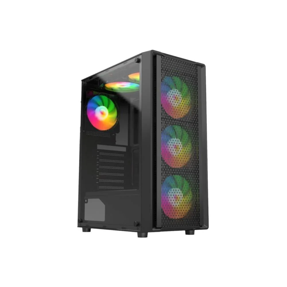 Gabinete Liketec Storm, Mid Tower, Vidro Temperado, Suporte RGB/aRGB, Preto