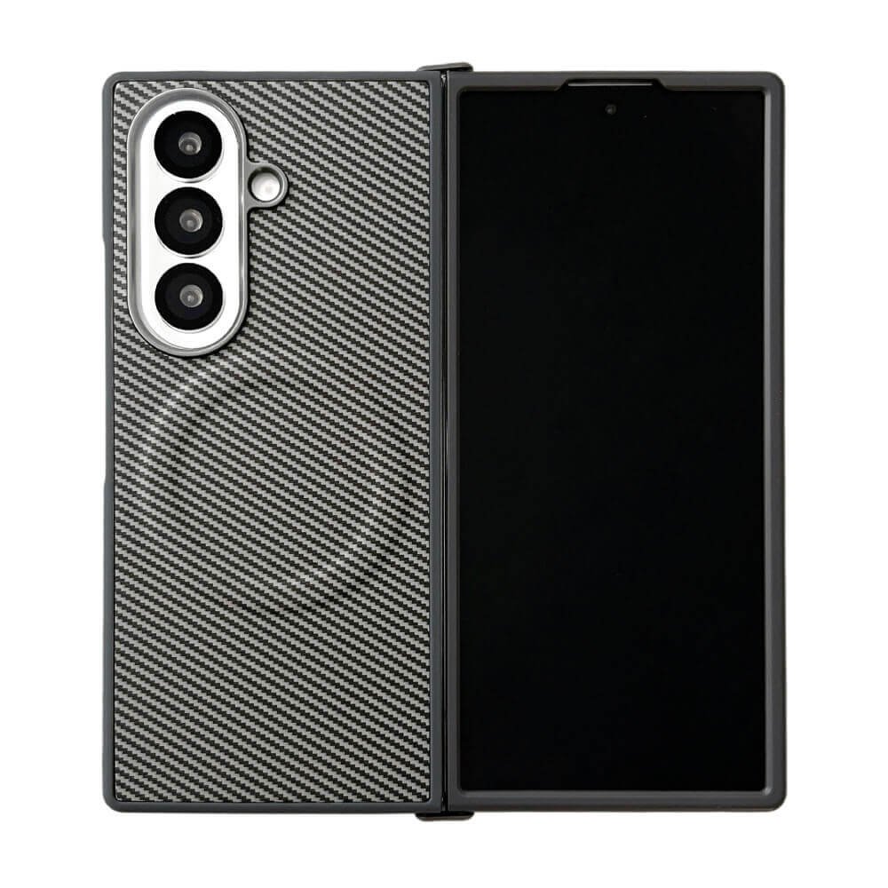 Capa Protetora para o Samsung Z Fold 7 com Carregamento Magnético em Fibra de Carbono - Compatível com Magsafe Cor: Cinza