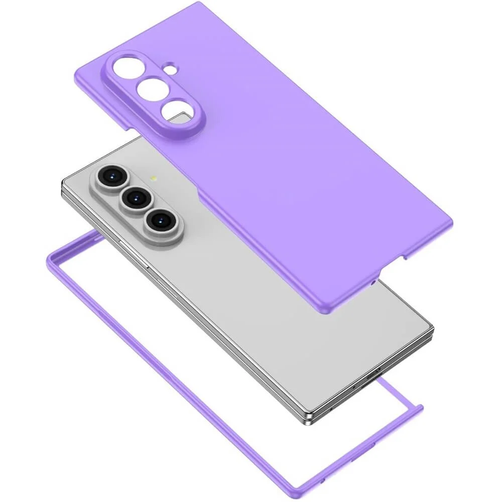 Imagem 3 de 5 do produto Capa Protetora Premium para o Samsung Galaxy Z Fold 7 - Proteção na Câmera, Anti-Impacto, Encaixe Perfeito para Dobrar e Abrir - Cor: Lilás