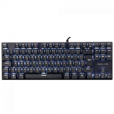 Teclado Mecânico Gamer Force One Atlas Tkl, Usb, Abnt2, Preto - Preto - Unissex - Único