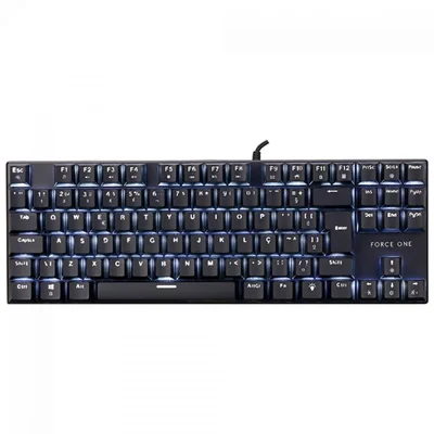 Teclado Mecânico Gamer Force One Atlas Tkl, Usb, Abnt2, Preto