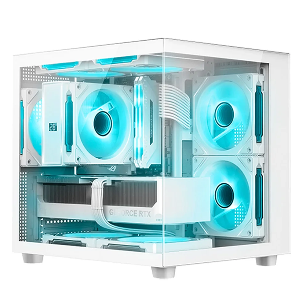 Gabinete Gamer C3tech Aquarius, Frontal E Lateral Em Vidro, Usb 3.0, Branco - Mt-g720wh