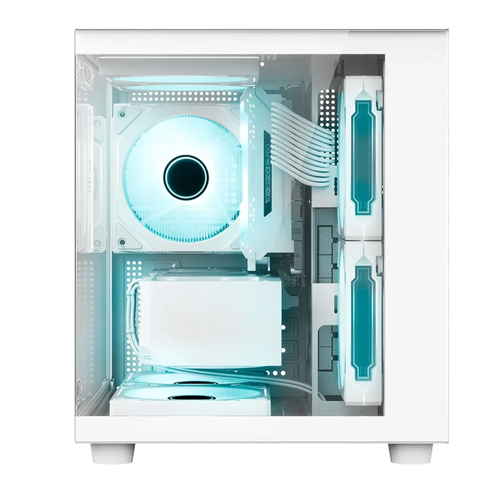 Imagem 2 de 5 do produto Gabinete Gamer C3tech Aquarius, Frontal E Lateral Em Vidro, Usb 3.0, Branco - Mt-g720wh