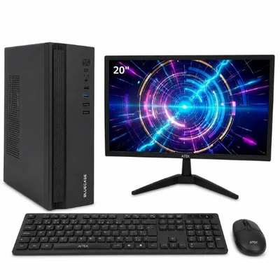 Computador Completo Intel i5 8GB SSD 256gb Monitor 20" Teclado E Mouse Sem Fio Desktop