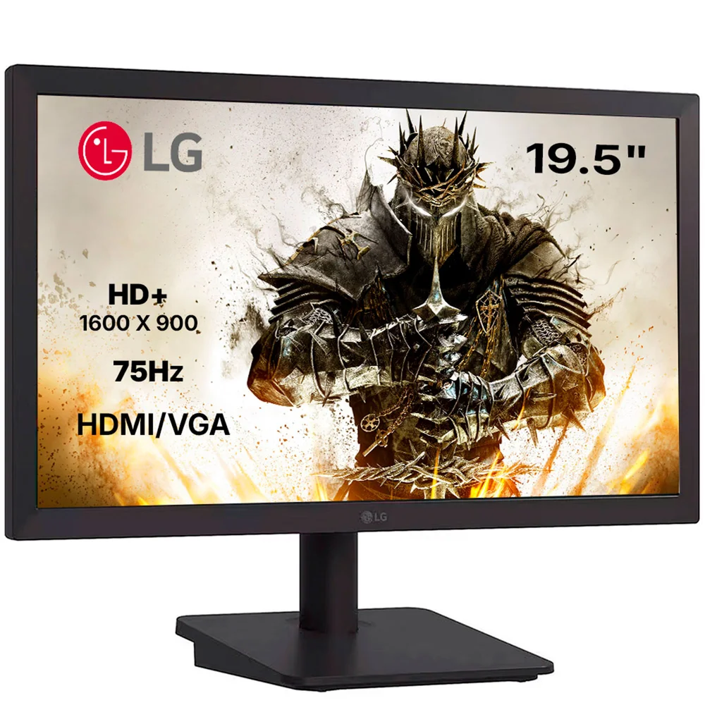 Monitor LED Lg Tela 19,5" 20u401a-b, Resolução 1600x900 Hd+, 75hz, 2ms (gtg), HDMI, Vga, Vesa E Saída Fone De Ouvido Monitor LED Lg Tela 19,5" 20u401a-b, Resolução 1600x900 Hd+, 75hz, 2ms (gtg), HDMI, Vga, Vesa E Saída Fone De Ouvido
