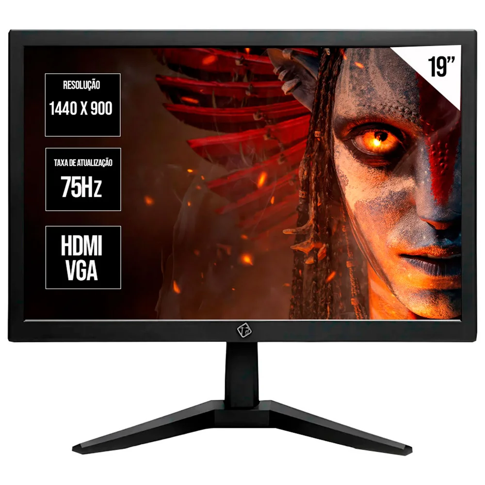 Monitor LED Tronos 19", Resolução 1440x900, 75hz, HDMI, Vga E Vesa, Bivolt, Preto - Trs-hk19wy Monitor LED Tronos 19", Resolução 1440x900, 75hz, HDMI, Vga E Vesa, Bivolt, Preto - Trs-hk19wy