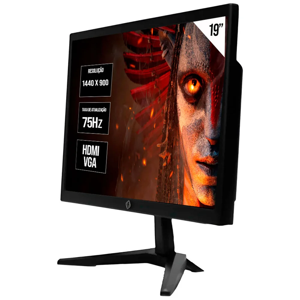 Monitor LED Tronos 19", Resolução 1440x900, 75hz, HDMI, Vga E Vesa, Bivolt, Preto - Trs-hk19wy Monitor LED Tronos 19", Resolução 1440x900, 75hz, HDMI, Vga E Vesa, Bivolt, Preto - Trs-hk19wy
