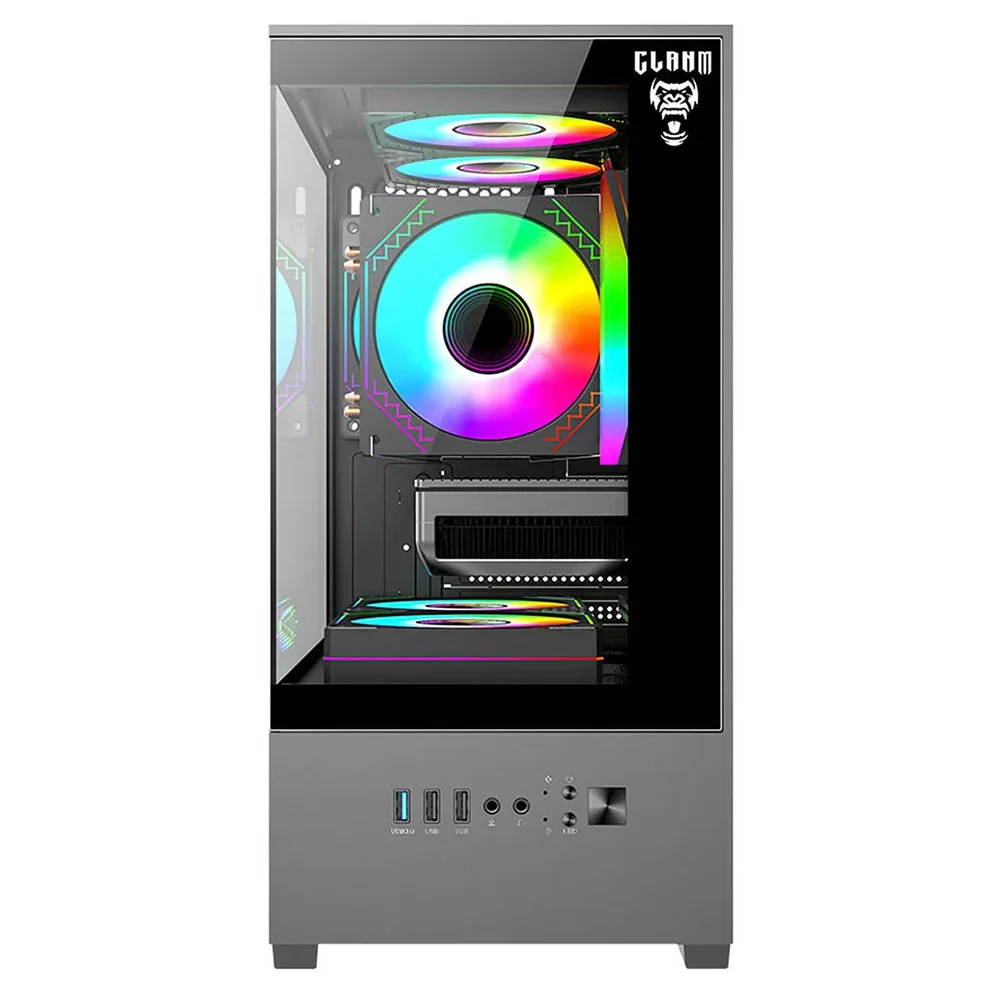 Gabinete Gamer Megalon Clanm Mini Tower Preto Mini-itx Matx Aço E Vidro 290x190x375mm Gabinete Gamer Megalon Clanm Mini Tower Preto Mini-itx Matx Aço E Vidro 290x190x375mm