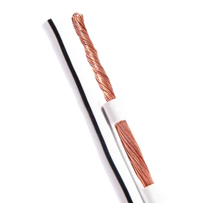 Cabo Polarizado Externo Para Áudio 2x1.50mm Branco 1 Metro Branco 1 Mt