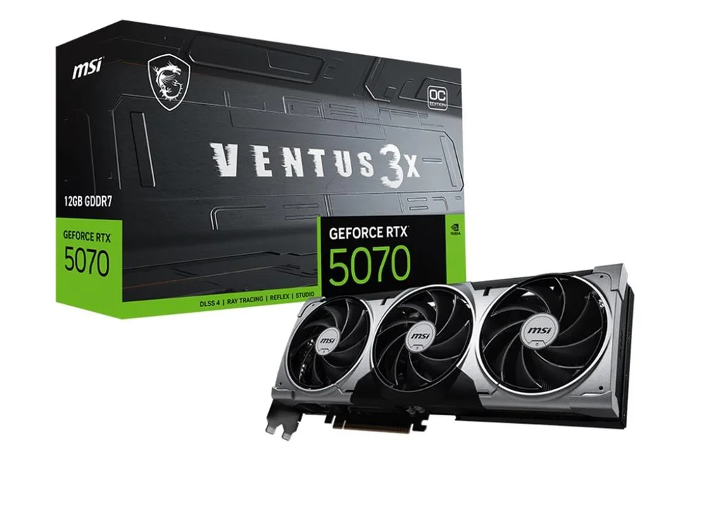 Placa De Video Msi Geforce Geforce RTX 5070 12g Ventus 3x Oc Gddr7 192 Bits - 912-v532-205