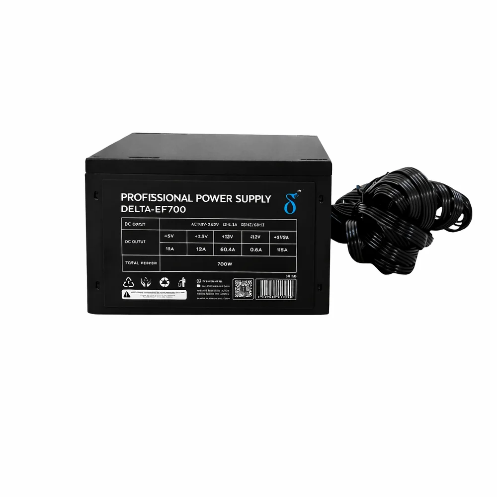 Fonte ATX 700W Aitek Delta EF700 Bivolt 120mm com Cabos SATA PCIe para PC Gamer Alto Desempenho