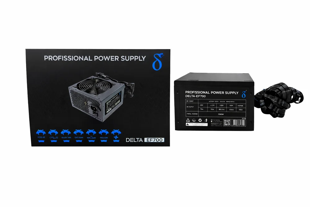 Imagem 5 de 5 do produto Fonte ATX 700W Aitek Delta EF700 Bivolt 120mm com Cabos SATA PCIe para PC Gamer Alto Desempenho