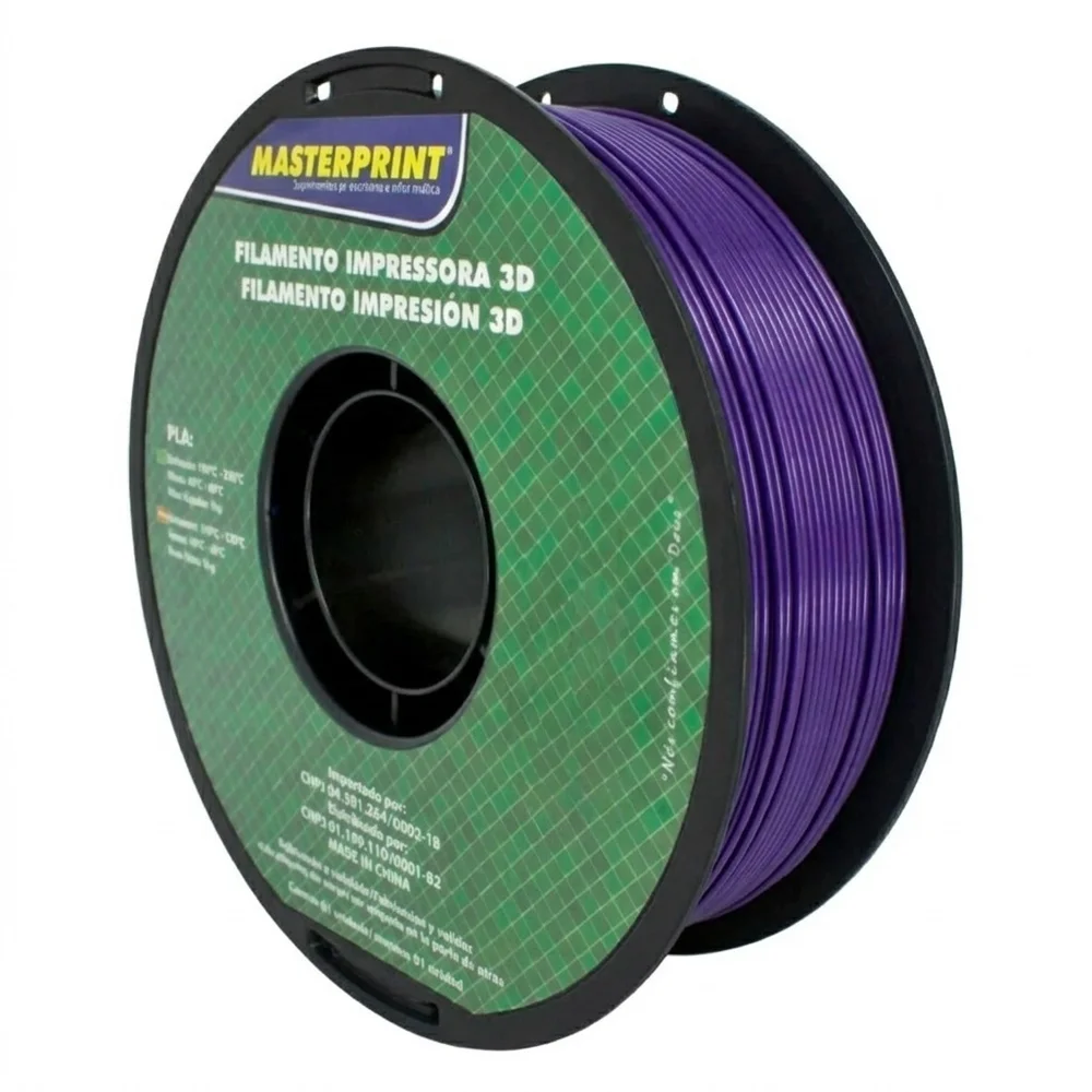 Filamento De Impressora 3d Pla Roxo 1.75mm 1kg Cor Brilhante Textura Macia Masterprint Filamento 3d Filamento De Impressora 3d Pla Roxo 1.75mm 1kg Cor Brilhante Textura Macia Masterprint Filamento 3d