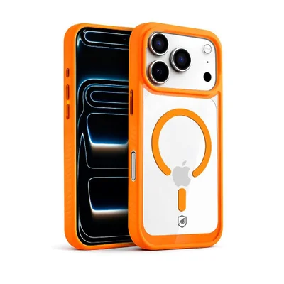 Capa Para Iphone 17 Pro - Magsafe Wave Transparente - Laranja - Gshield